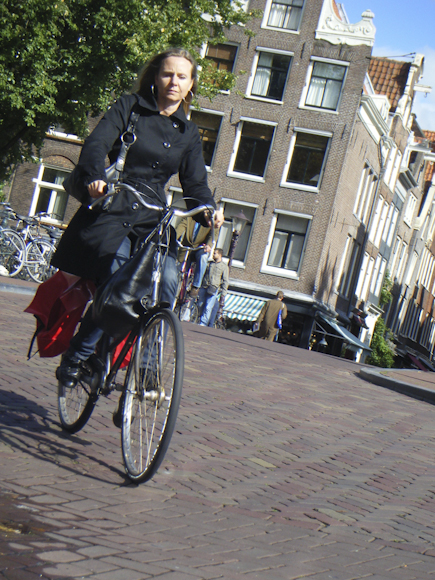  cyclist in amsterdam