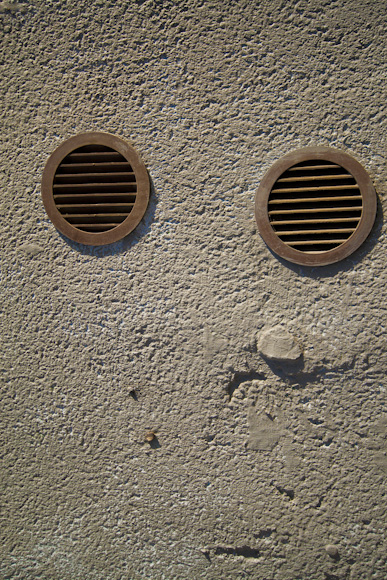 a face made of wall