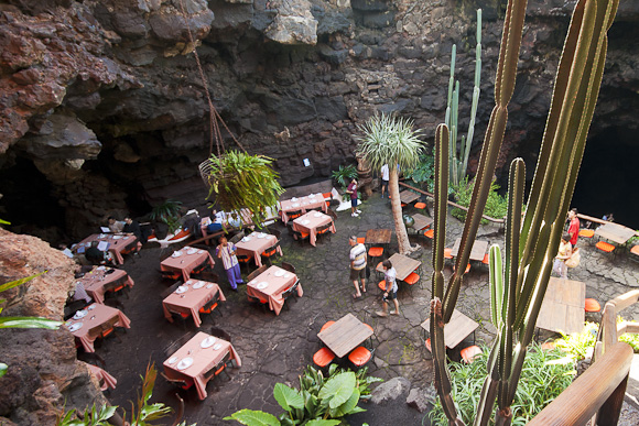 the cafe at Jameos del Agua