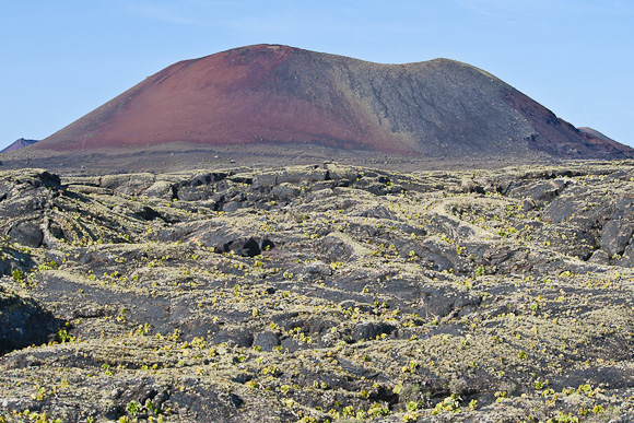 red mountain in lanzarote
